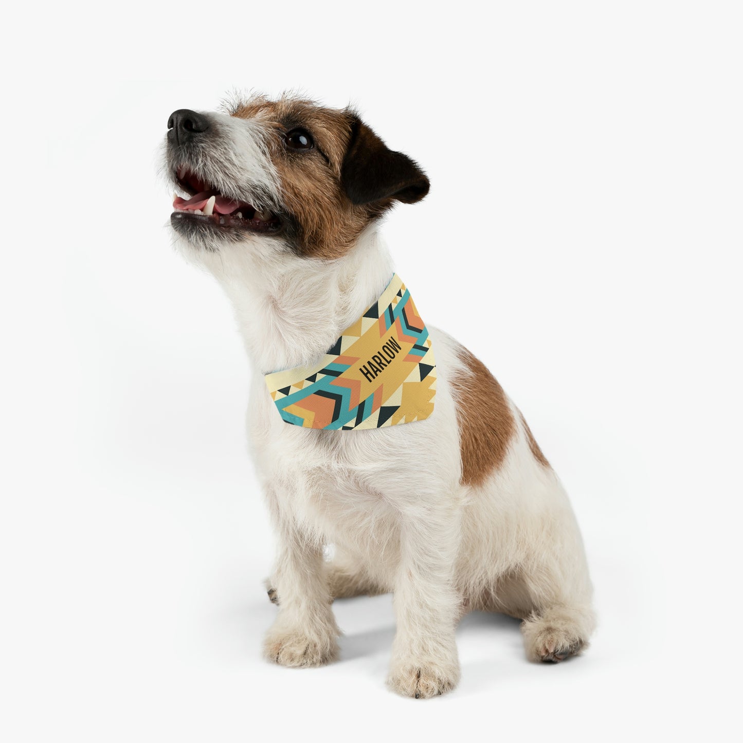 Personalized Western Boho Yellow Pet Bandana Collar