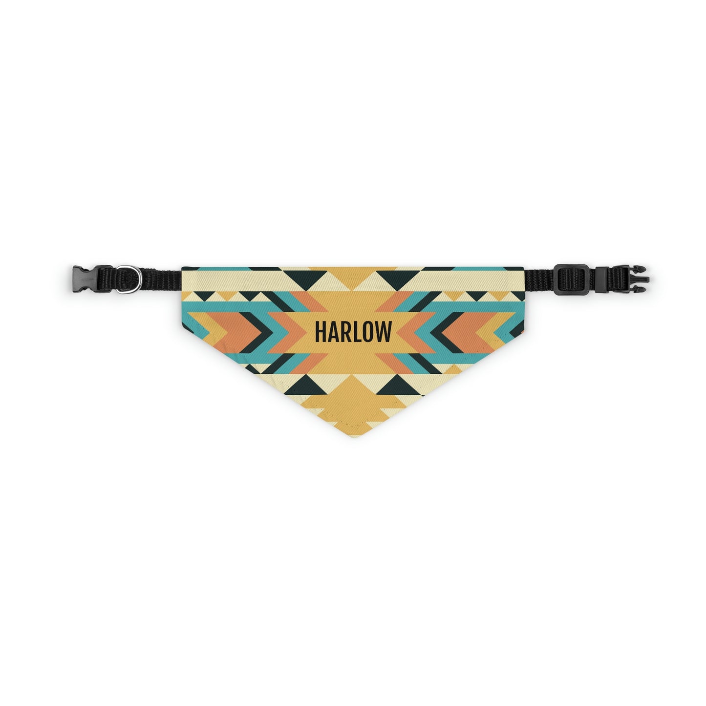 Personalized Western Boho Yellow Pet Bandana Collar