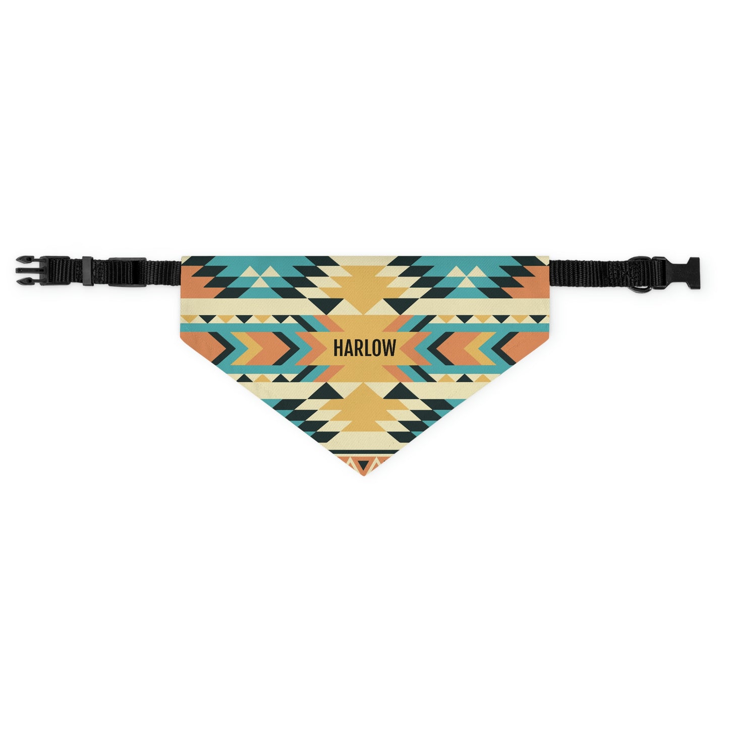 Personalized Western Boho Yellow Pet Bandana Collar