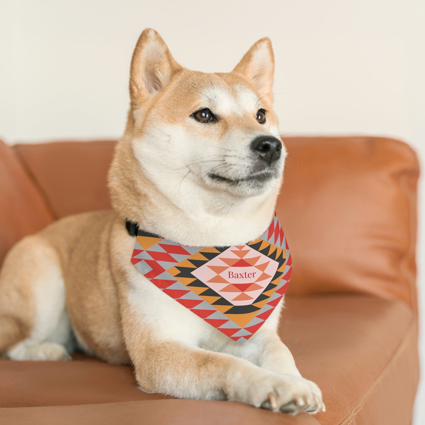 Personalized Western Boho Dusty Rose Pet Bandana Collar