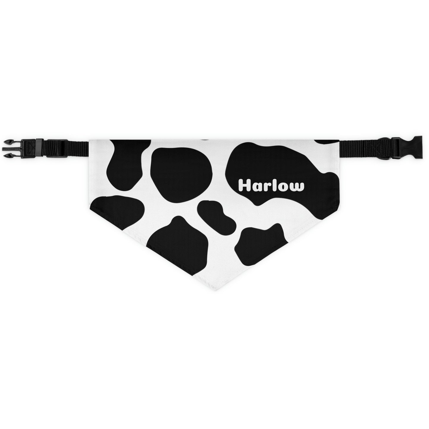 Personalized Western Boho Cow Print Pet Bandana Collar
