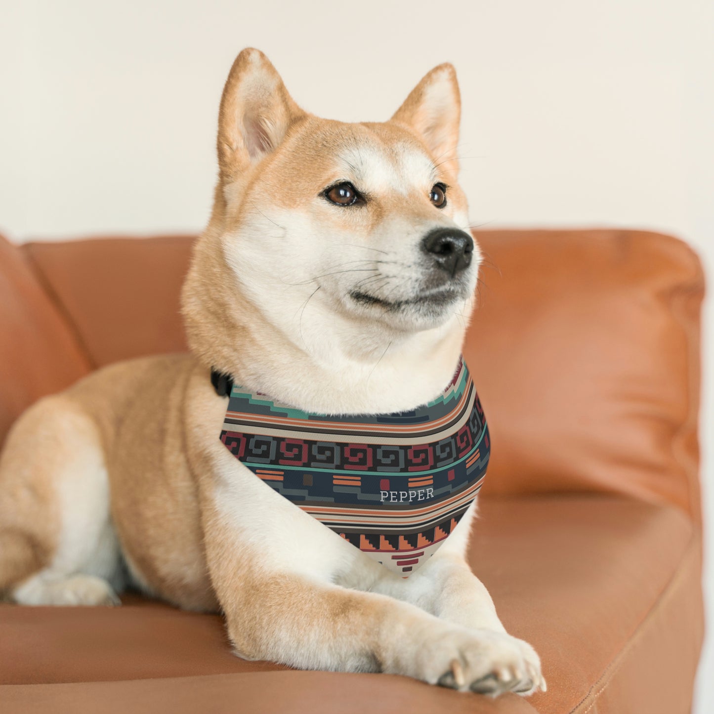Personalized Western Boho Pet Bandana Collar