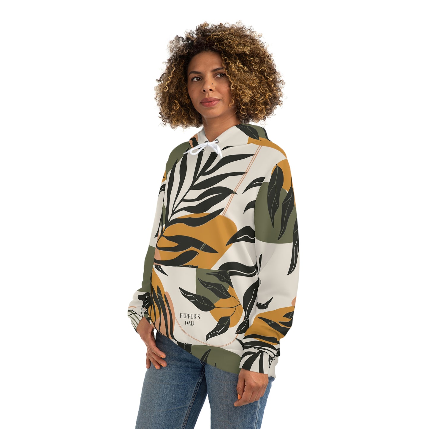 Personalized Retro Hippie Leaf Print People Hoodie