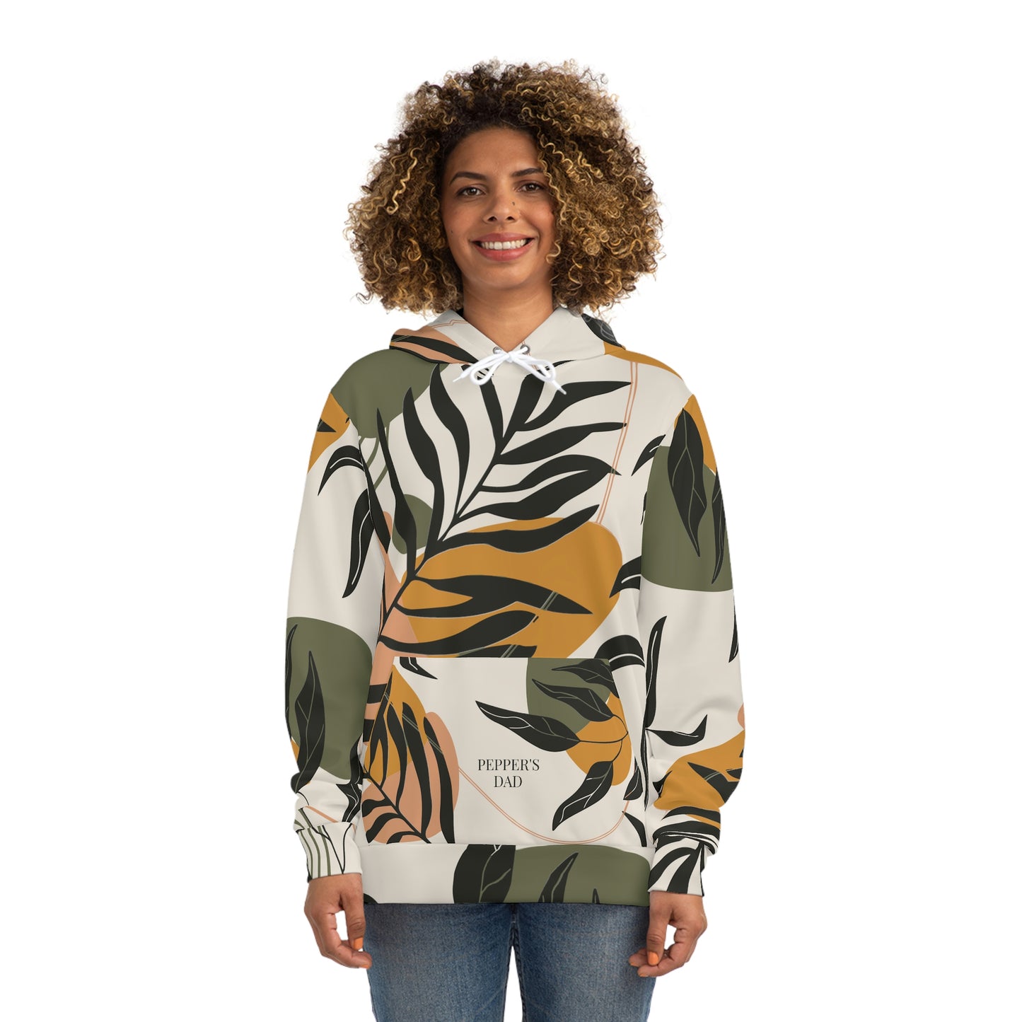 Personalized Retro Hippie Leaf Print People Hoodie