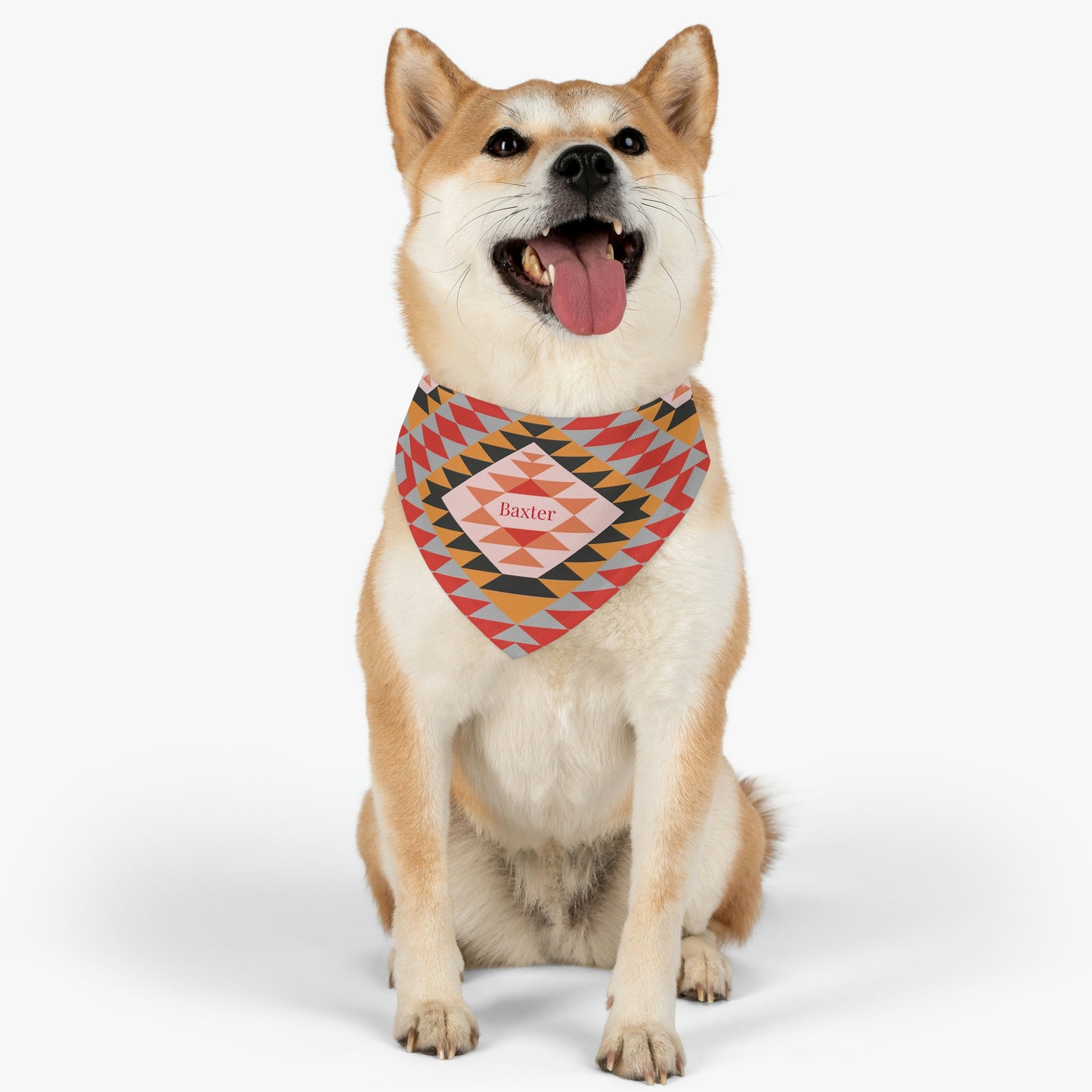Personalized Western Boho Dusty Rose Pet Bandana Collar