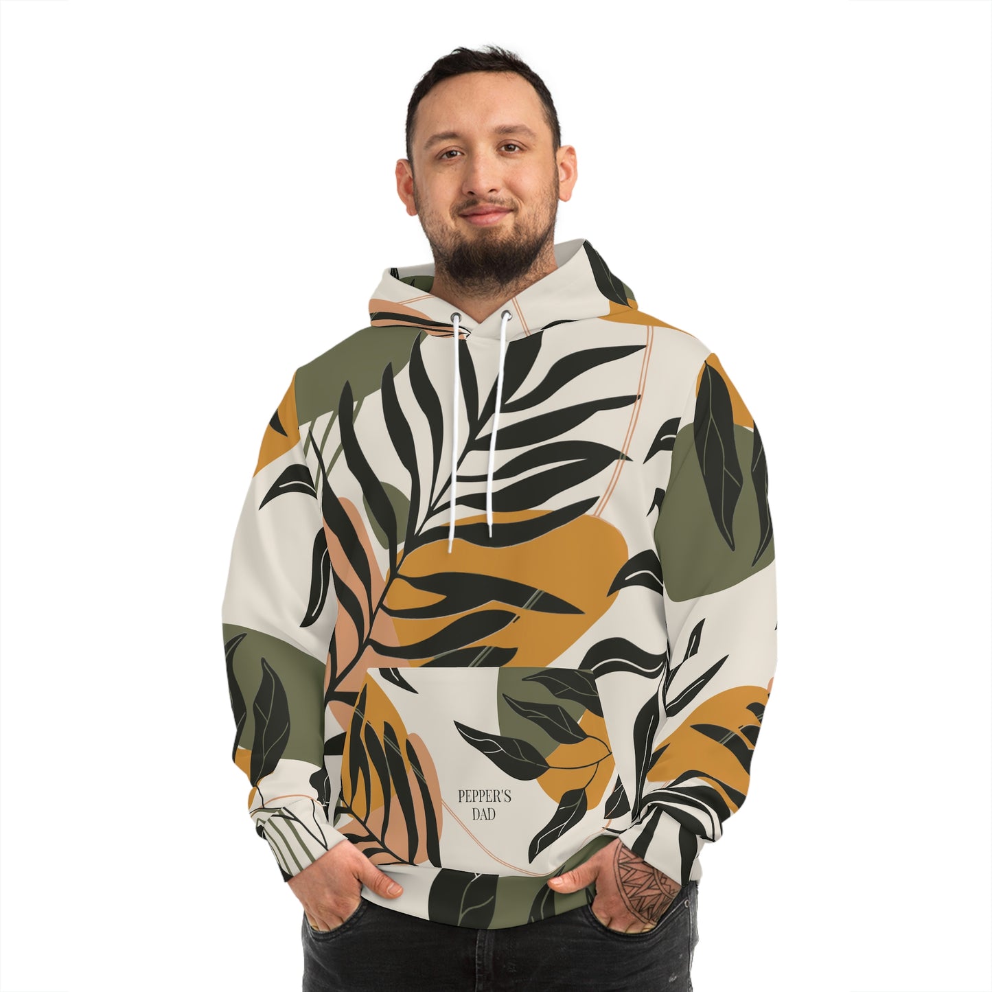 Personalized Retro Hippie Leaf Print People Hoodie