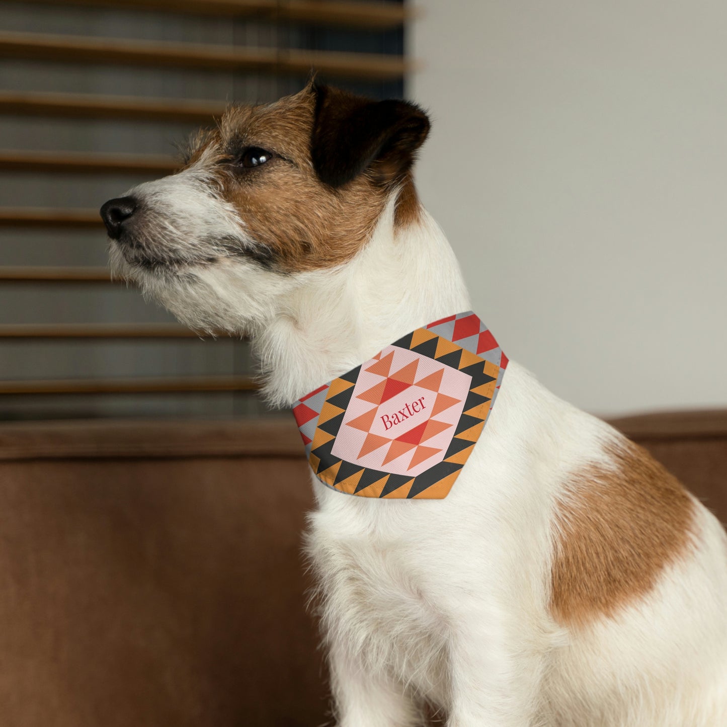 Personalized Western Boho Dusty Rose Pet Bandana Collar