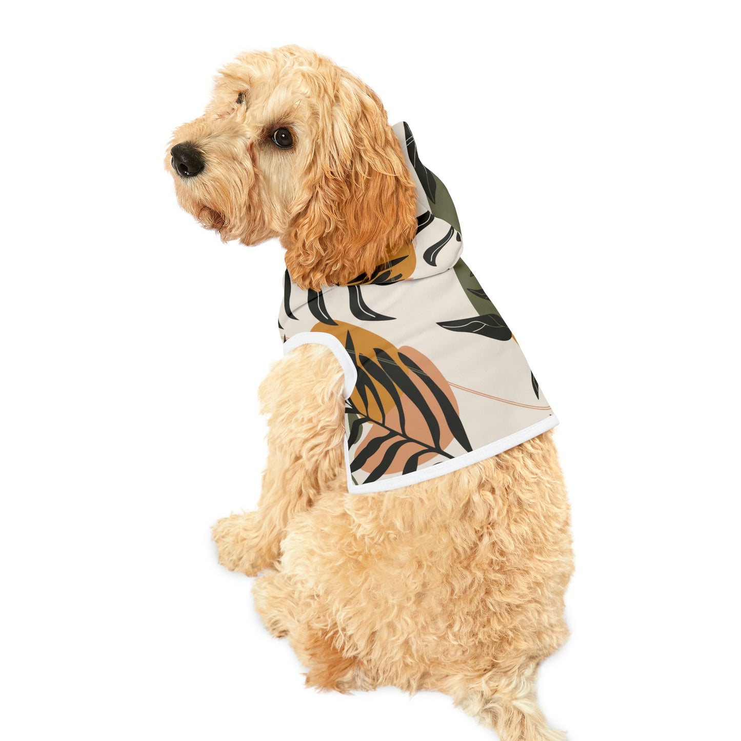 Personalized Retro Hippie Leaf Print Pet Hoodie