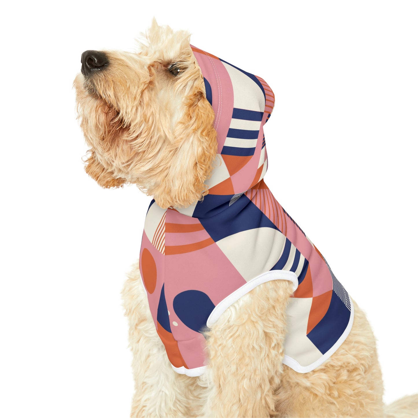 Personalized Retro Hippie Geometric Print Pet Hoodie