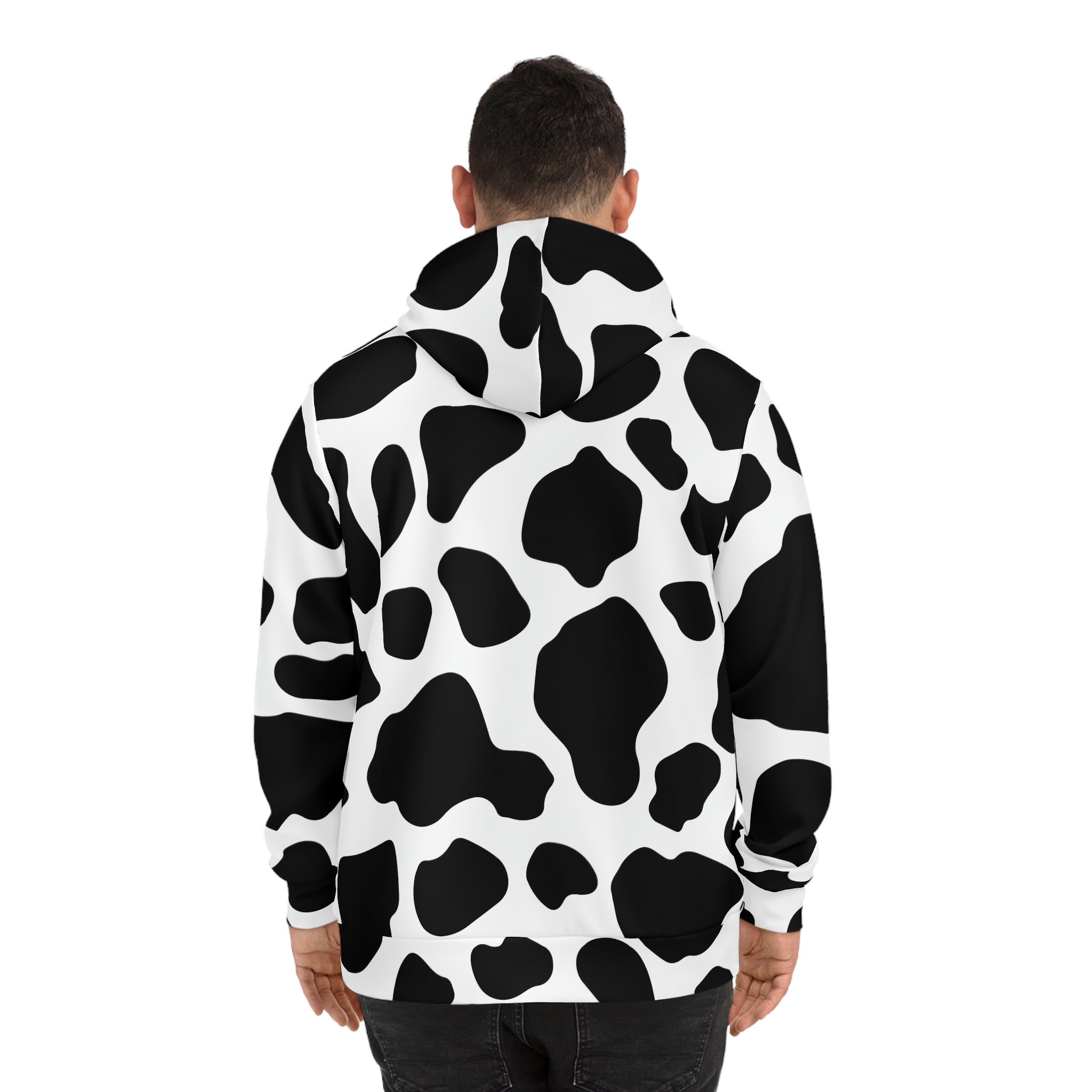 Cow print zip discount up