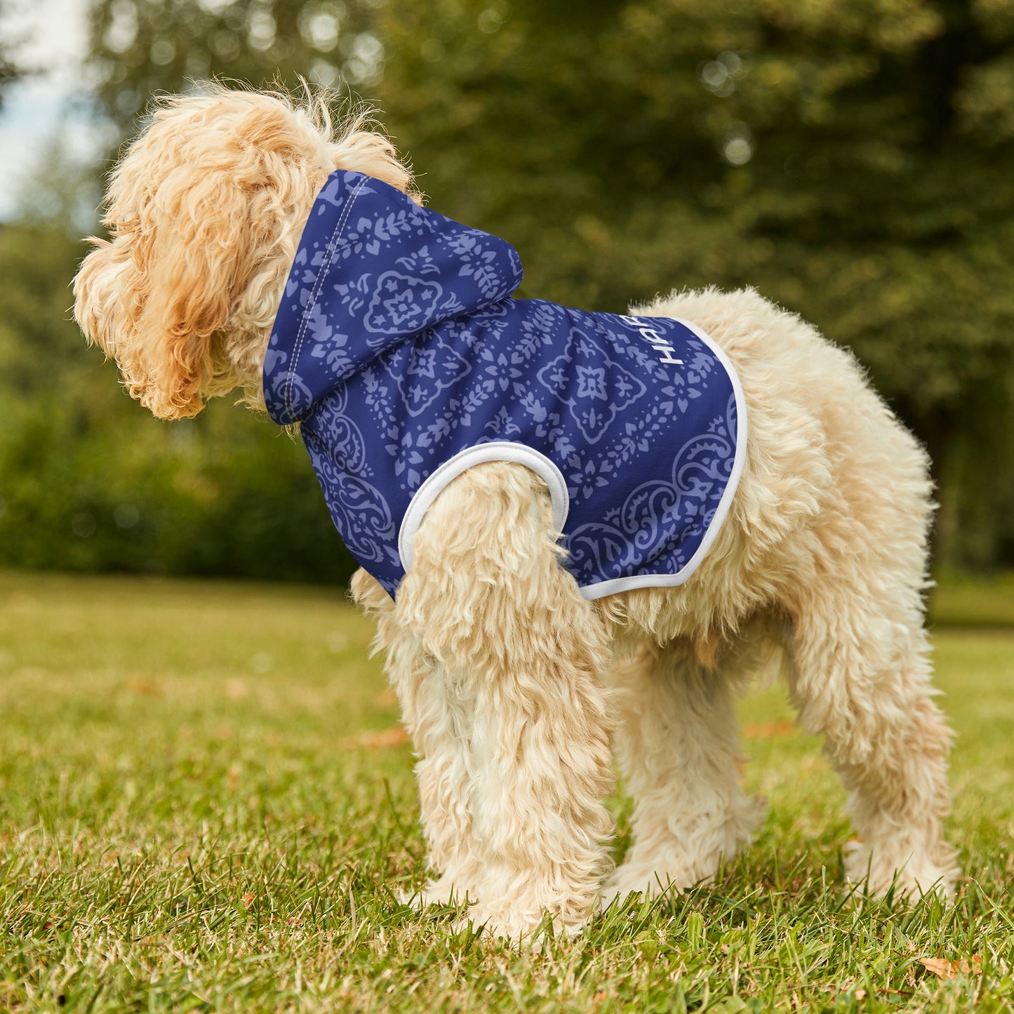 Personalized Western Blue Paisley Pet Hoodie