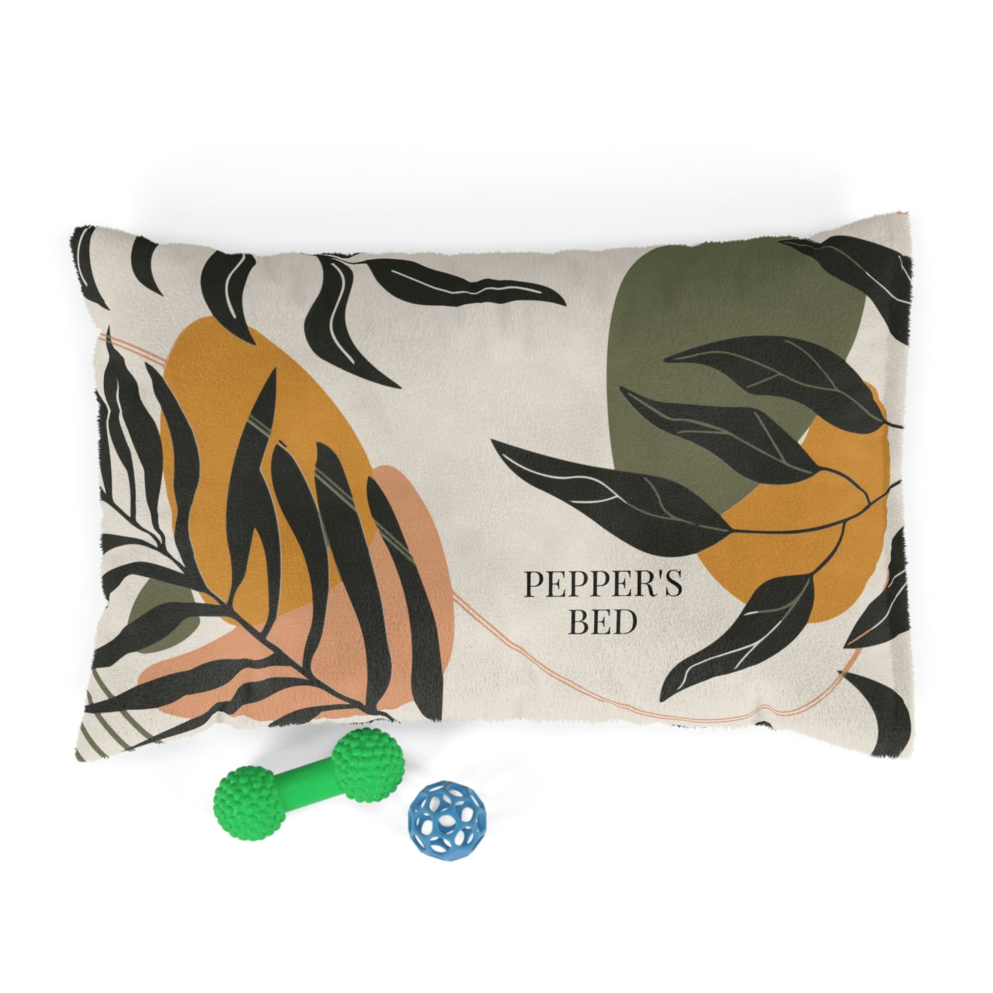 Personalized Retro Hippie Leaf Print Pet Bed