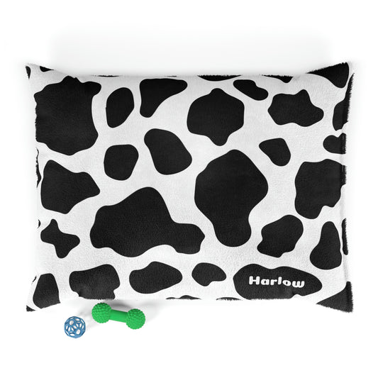 Personalized Western Boho Cow Print Pet Bed