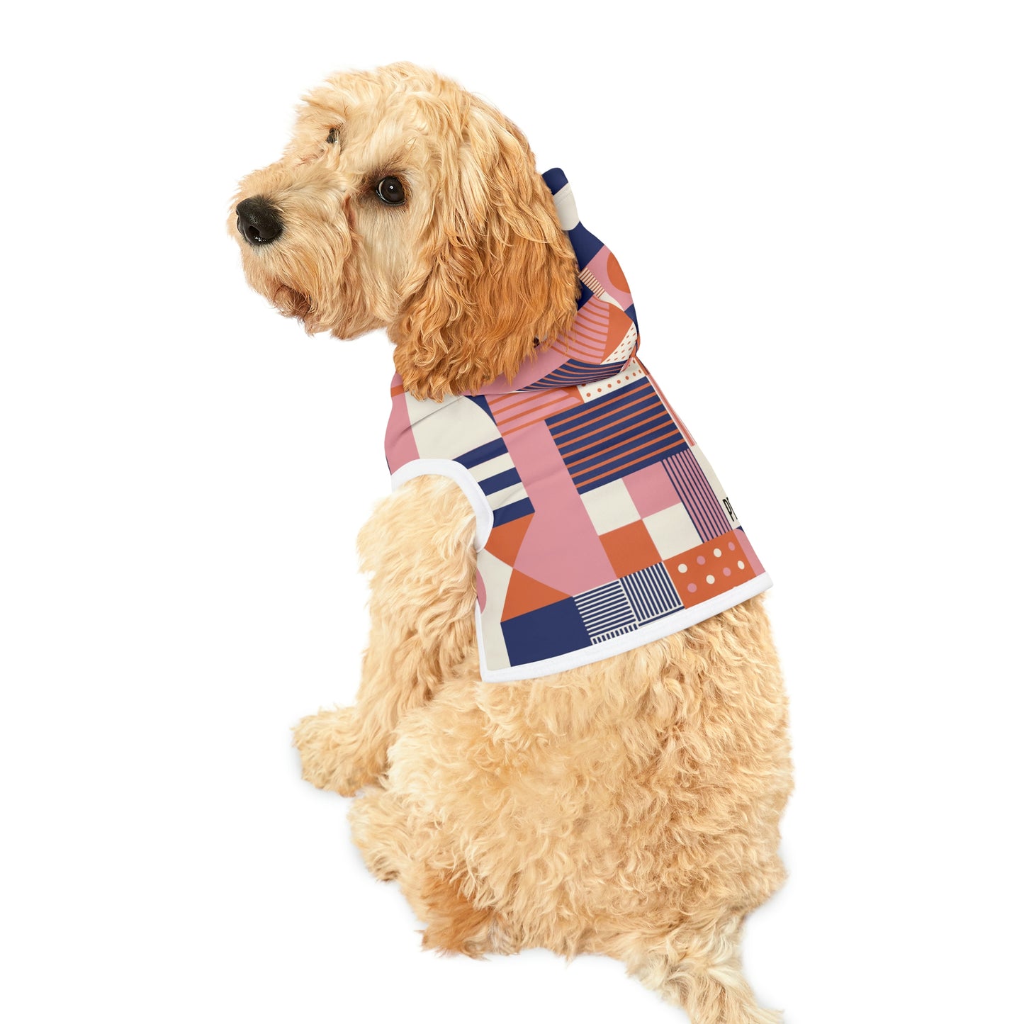 Personalized Retro Hippie Geometric Print Pet Hoodie