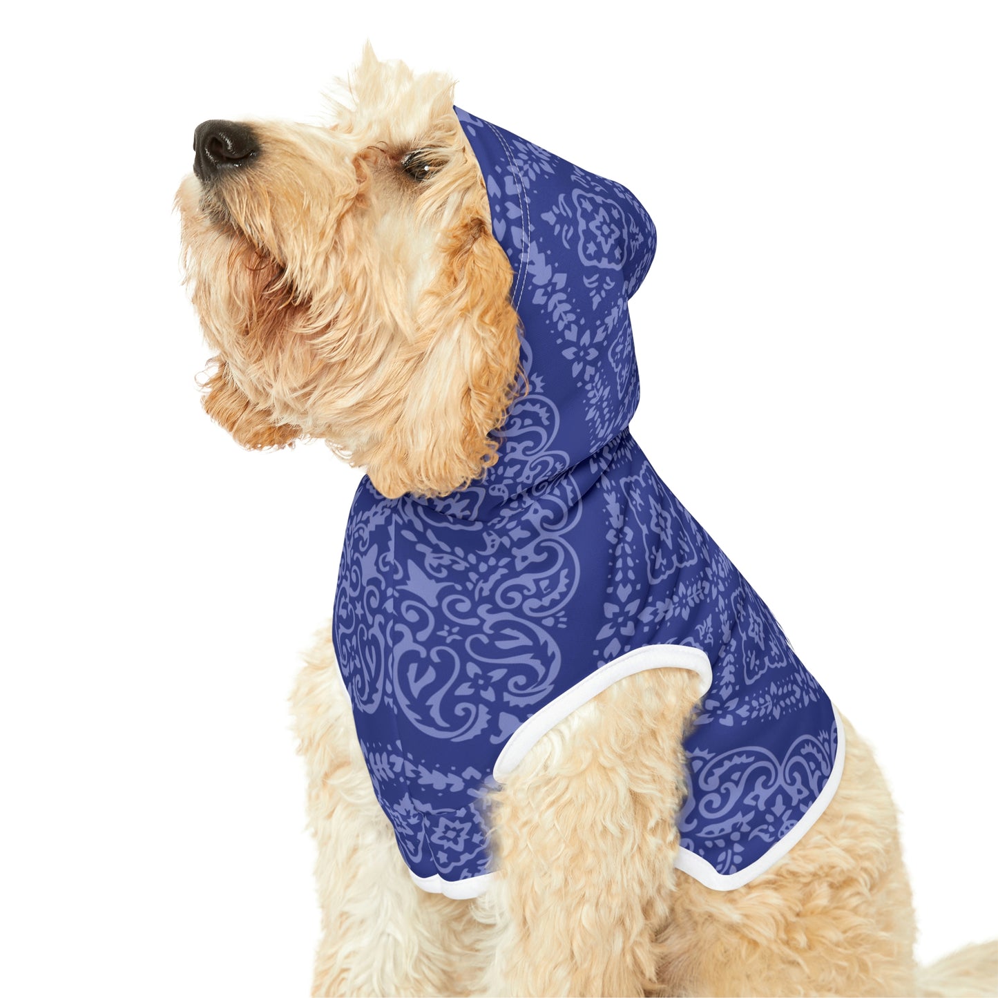 Personalized Western Blue Paisley Pet Hoodie