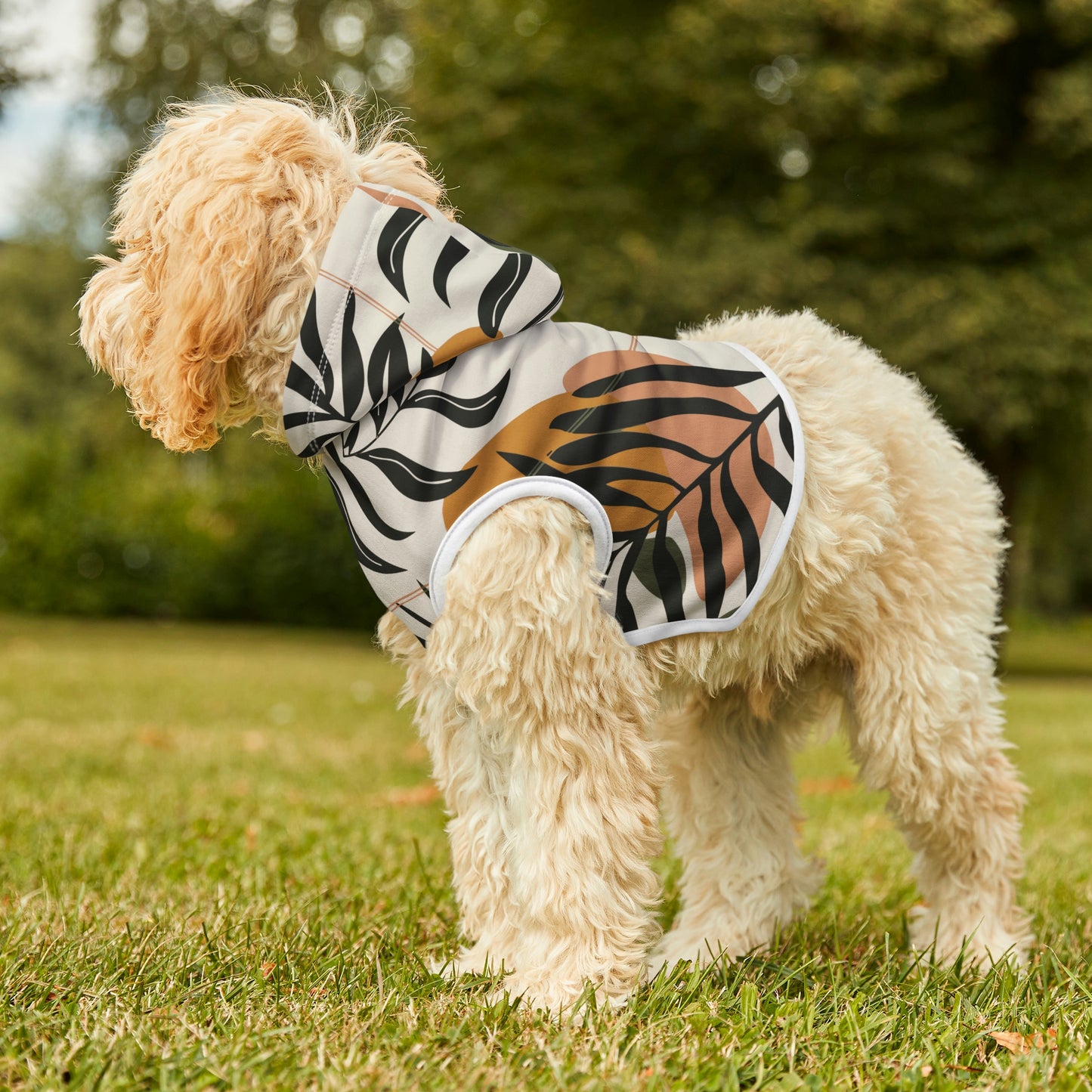 Personalized Retro Hippie Leaf Print Pet Hoodie