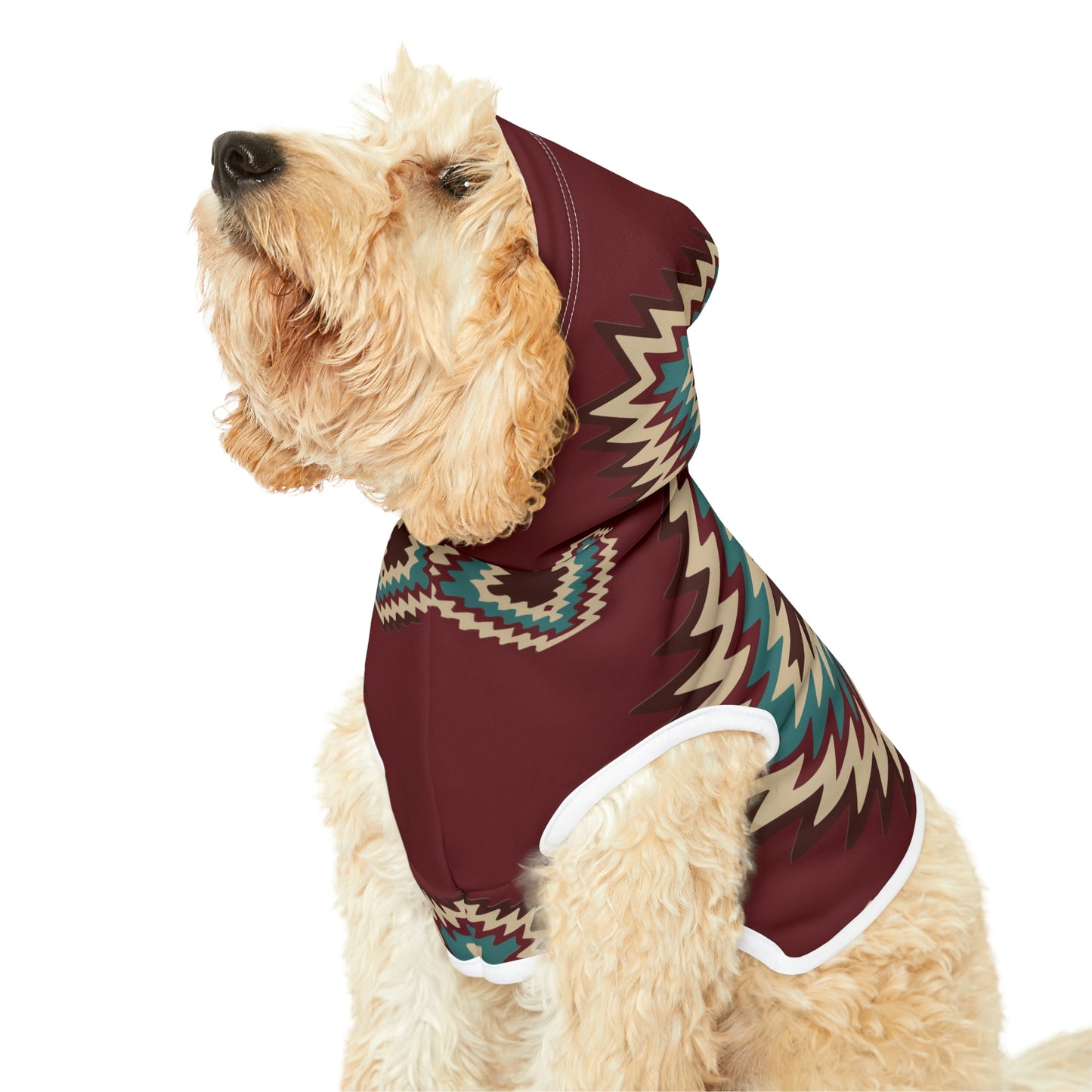 Personalized Western Boho Maroon Pet Hoodie