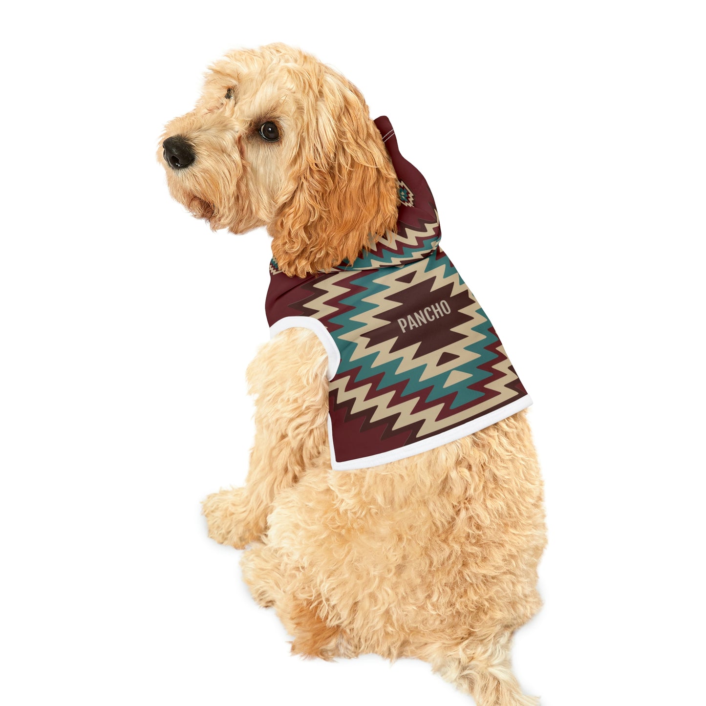 Personalized Western Boho Maroon Pet Hoodie