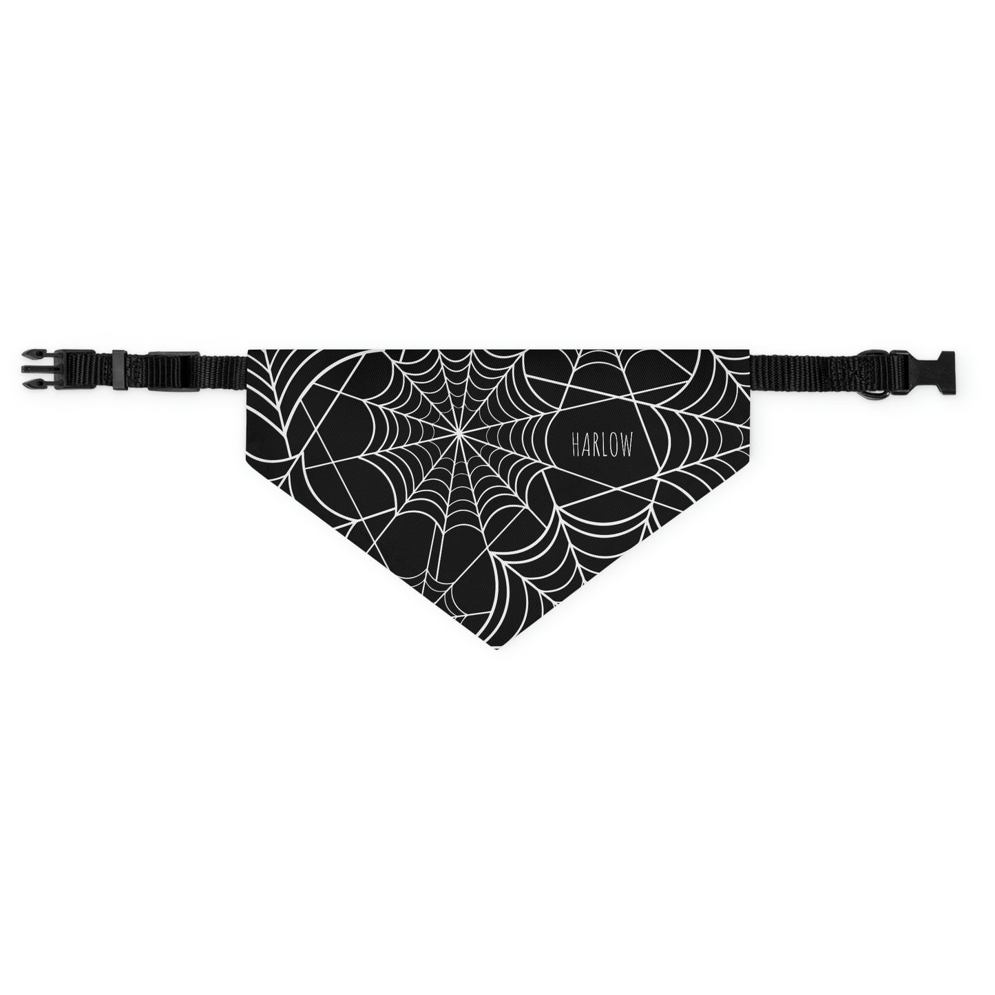 Personalized Goth Punk Spider Web Pet Bandana Collar