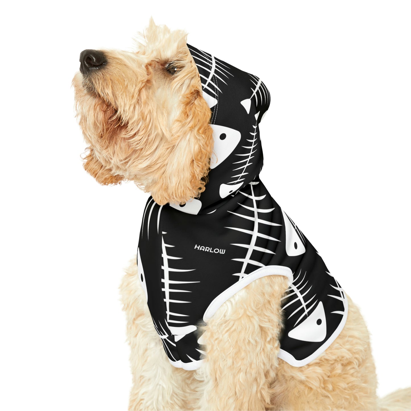 Personalized Goth Punk Fish Bone Pet Hoodie