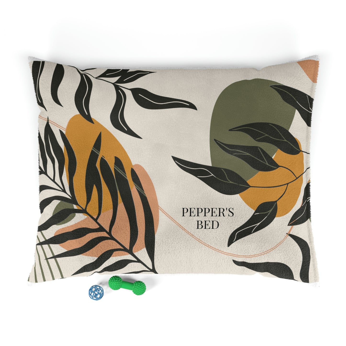 Personalized Retro Hippie Leaf Print Pet Bed