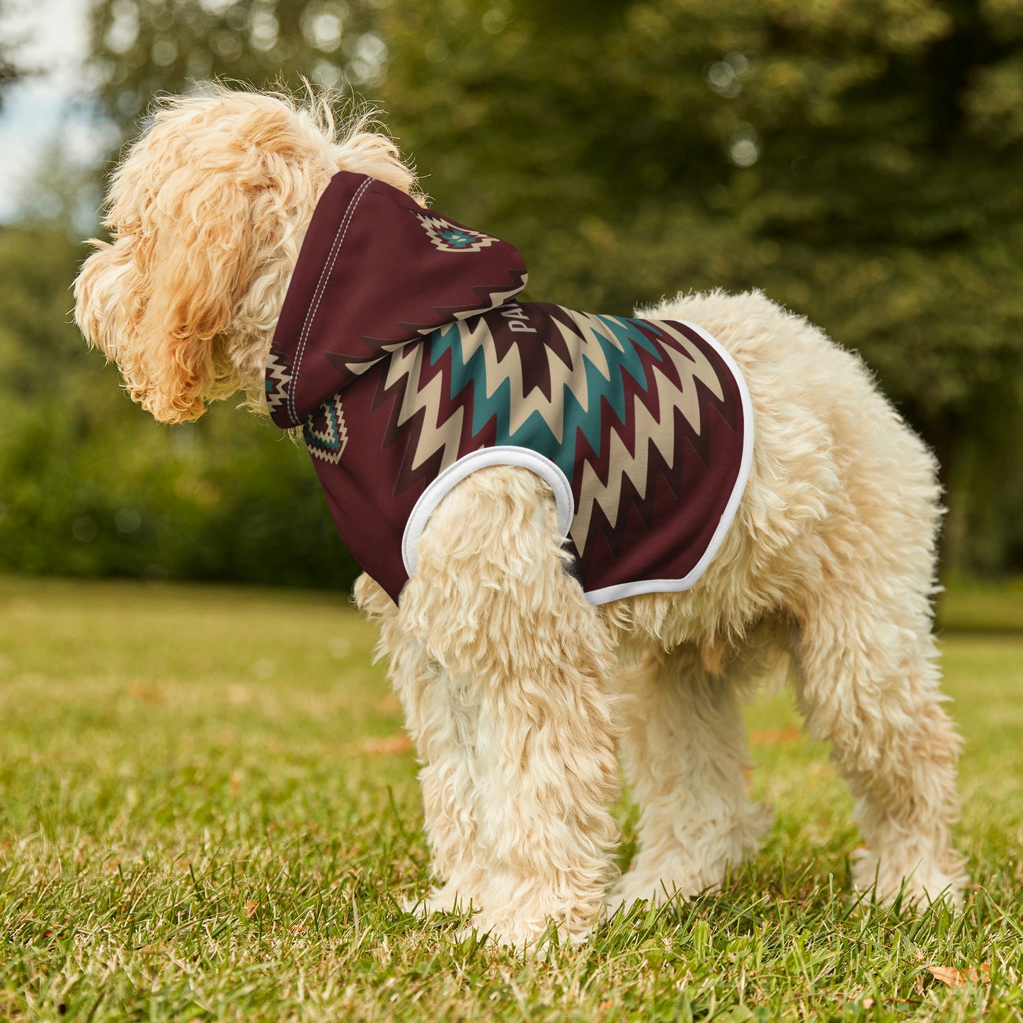 Personalized Western Boho Maroon Pet Hoodie