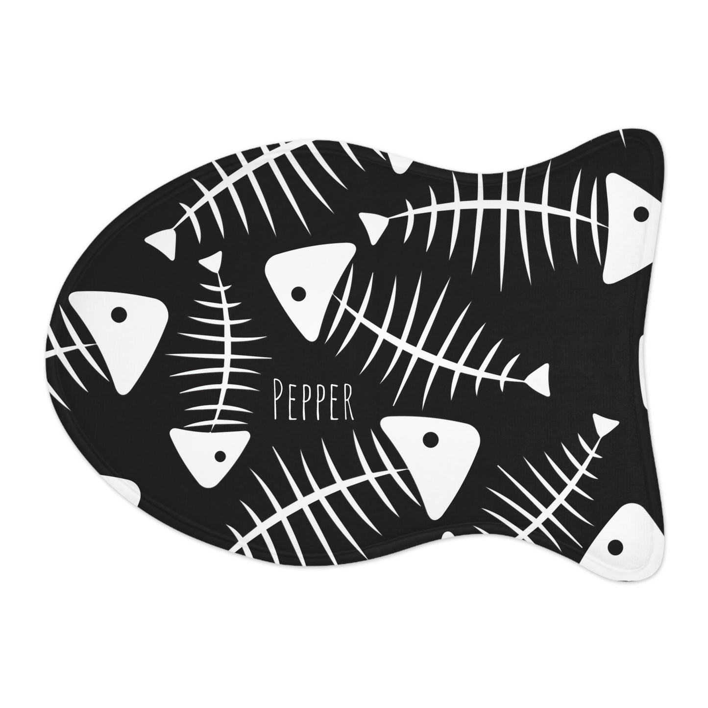 Personalized Goth Punk Fish Shaped Pet Feeding Mat