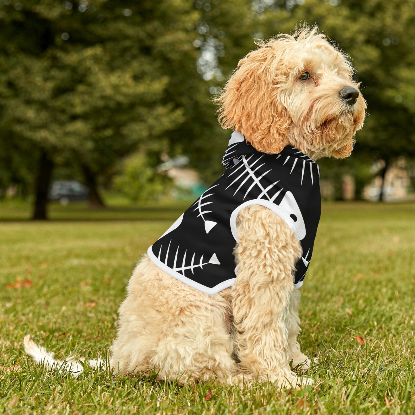 Personalized Goth Punk Fish Bone Pet Hoodie