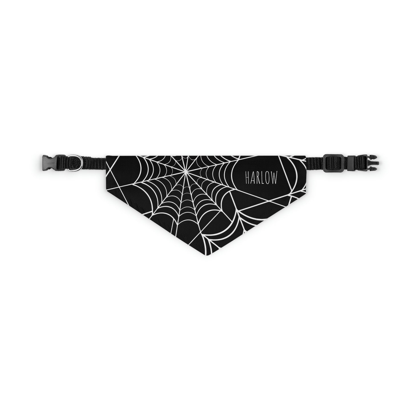 Personalized Goth Punk Spider Web Pet Bandana Collar