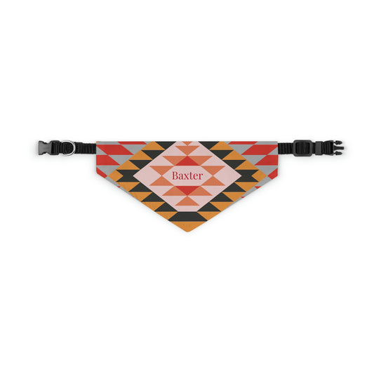 Personalized Western Boho Dusty Rose Pet Bandana Collar