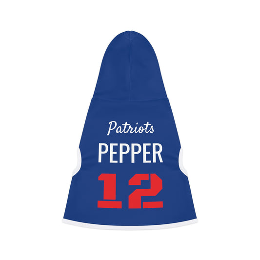 Personalized New England Patriots Pet Hoodie