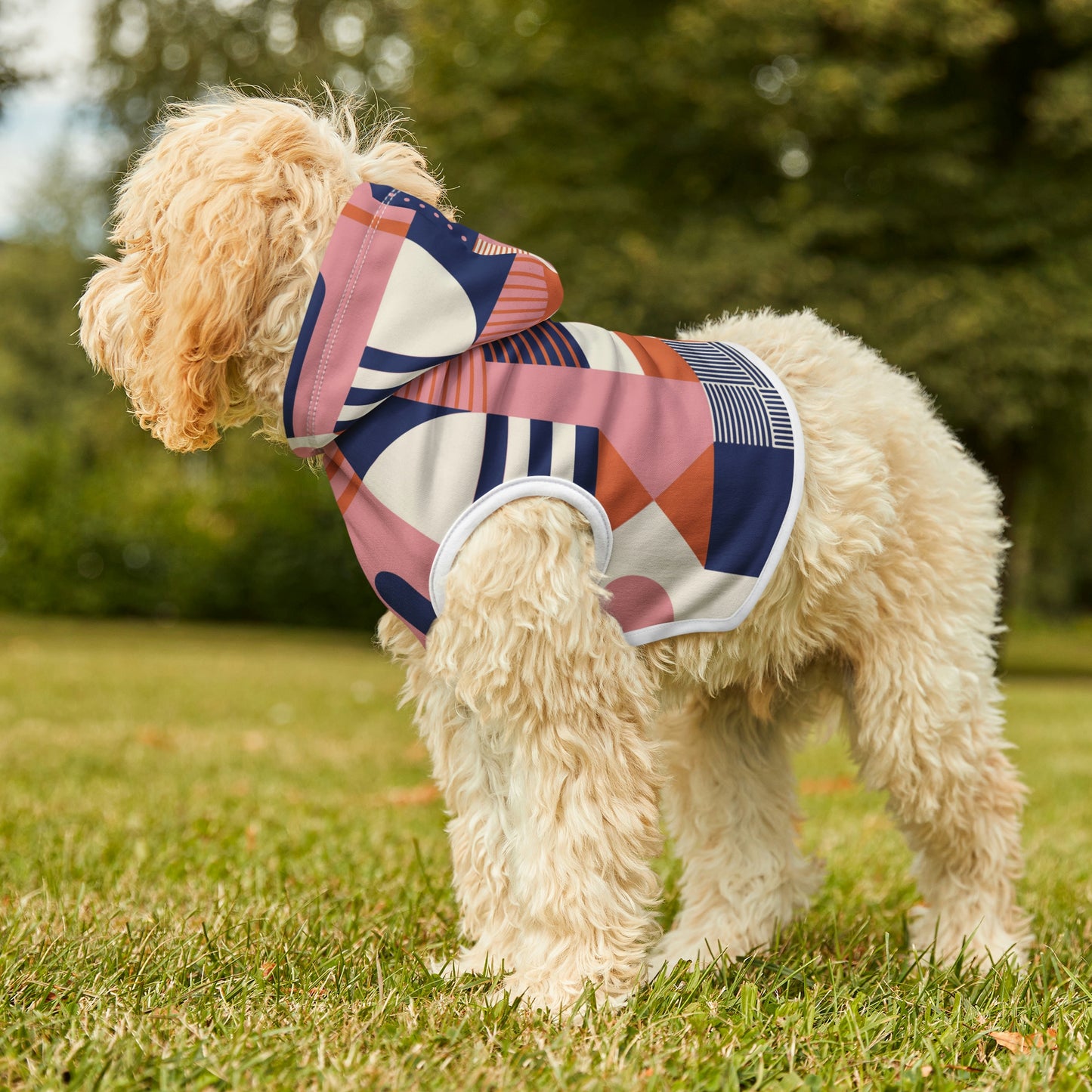 Personalized Retro Hippie Geometric Print Pet Hoodie